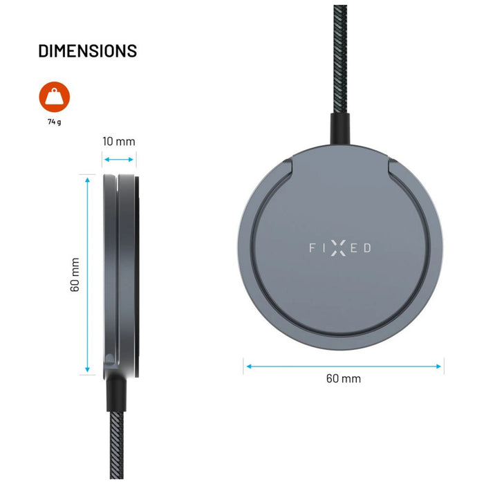 EAN 8591680169399 - FIXED FIXMPADP-GR cargador de dispositivo móvil Smartphone Gris USB Cargador inalámbrico Carga rápida Int imagen 4