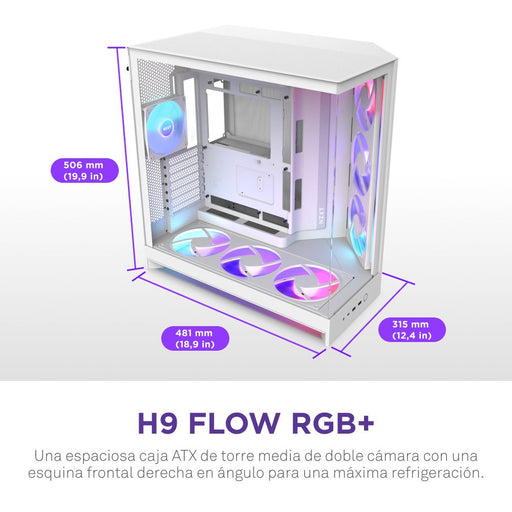 EAN 5056547207674 - NZXT H9 Flow RGB+ Midi Tower Blanco imagen 2