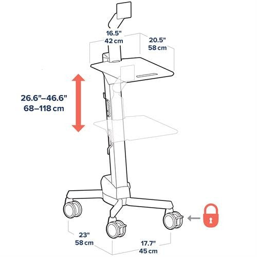 EAN 0698833015126 - Ergotron Neo-Flex LCD Cart Gris Panel plano Carro/soporte de suelo con ruedas multimedia imagen 4