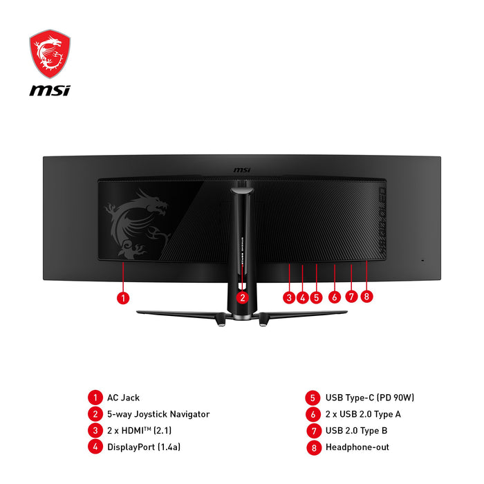 EAN 4711377157520 - MSI MPG 491CQPDE QD-OLED pantalla para PC 124,5 cm (49") 5120 x 1440 Pixeles DQHD Negro imagen 6