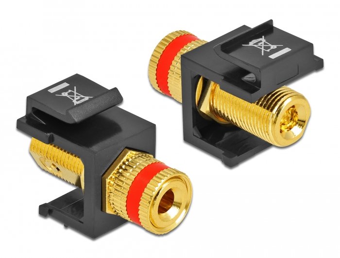 Keystone Modul Polklemme > Gewindebuchse Rot   Schwarz
