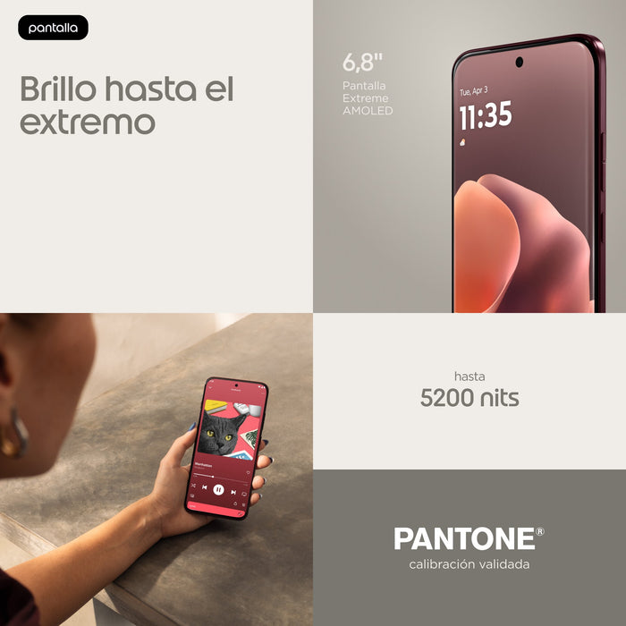 EAN 0840493616360 - Motorola edge 70 pro 17,2 cm (6.78") SIM doble Android 16.0 5G USB Tipo C 8 GB 256 GB 6500 mAh Burdeos imagen 10