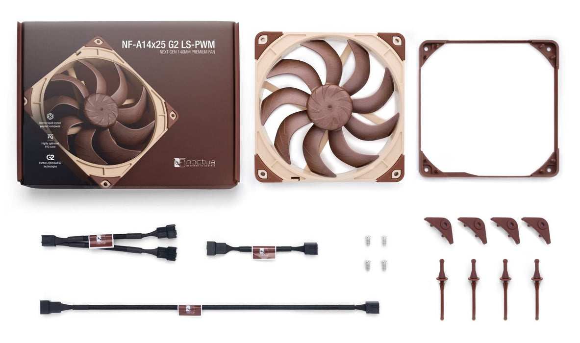 EAN 9010018100624 - Noctua NF-A14X25 G2 LS-PWM sistema de refrigeración para ordenador Carcasa del ordenador Refrigerador de  imagen 5