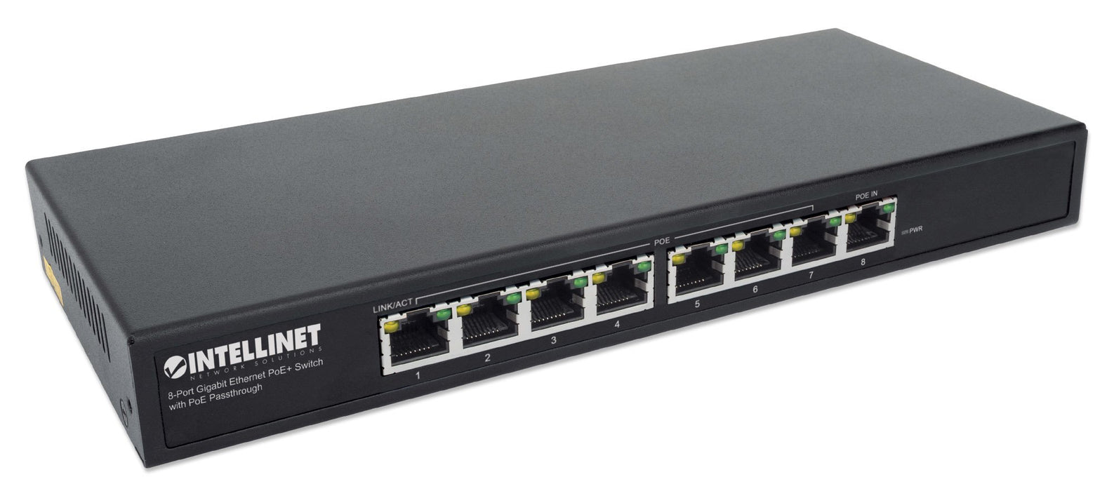 EAN 0766623561679 - Intellinet 561679 switch Gigabit Ethernet (10/100/1000) Energía sobre Ethernet (PoE) Negro imagen 2