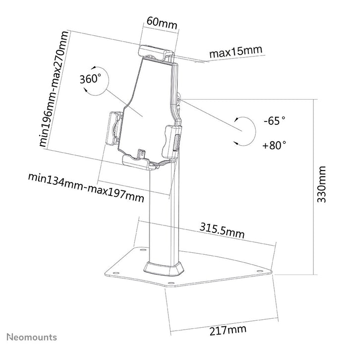 EAN 8717371447243 - Neomounts TABLET-D150SILVER soporte de seguridad para tabletas Plata 26,7 cm (10.5") imagen 11