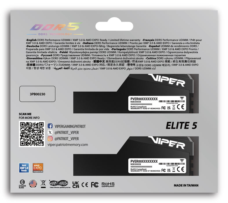 Patriot D532gb 6000-36 Viper Elite 5 K2 Pat (Veu532g6036k) Veu532g6036k