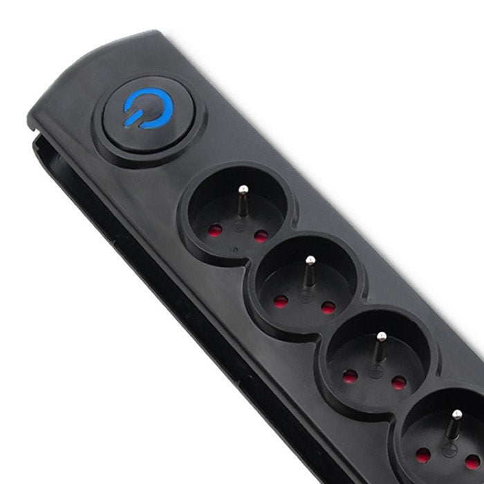 EAN 5901878501727 - Qoltec 50172 limitador de tensión Negro 6 salidas AC 230 V 5 m imagen 2