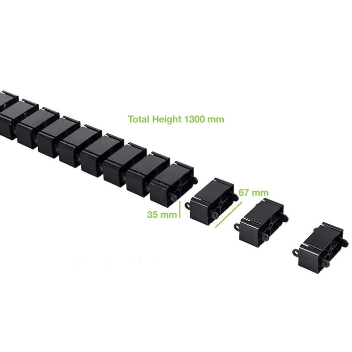 Techly Gestión De Cables Flexible, 1,3 M, 67x35 Mm, Negro Iswt-Can-6735