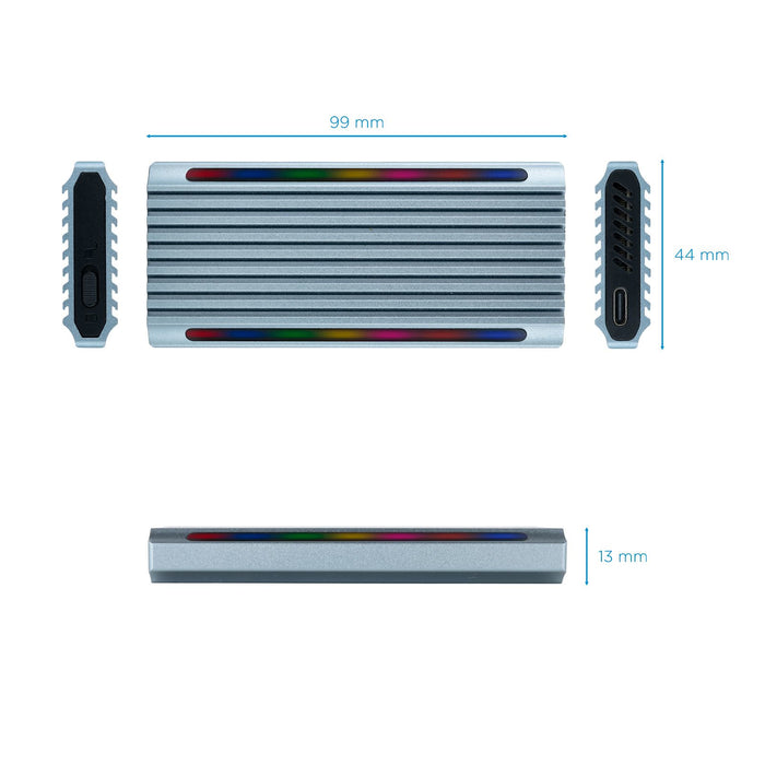 EAN 8433281011366 - TooQ Shinobi Caja externa para unidad de estado sólido (SSD) Gris M.2 imagen 3