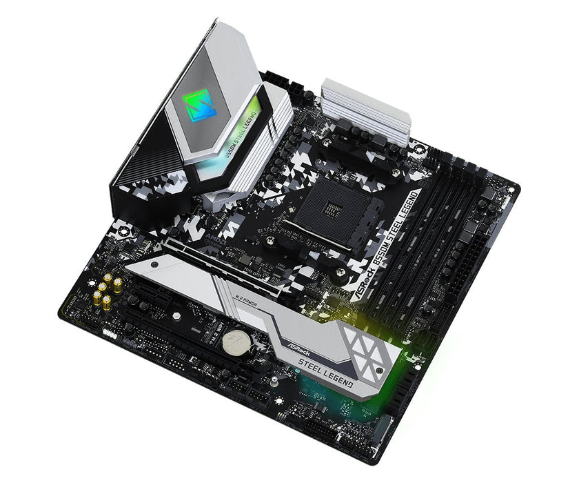 Placa Base Asrock B550m Steel Legend, Amd, Zócalo Am4, Amd Ryzen, Ddr4-Sdram, Dimm, 2133,2400,2667,2933,3200,3466,3600,3733,3800,3866,4000,4133,4200,4266,4333,4400,4466,4533 Mhz