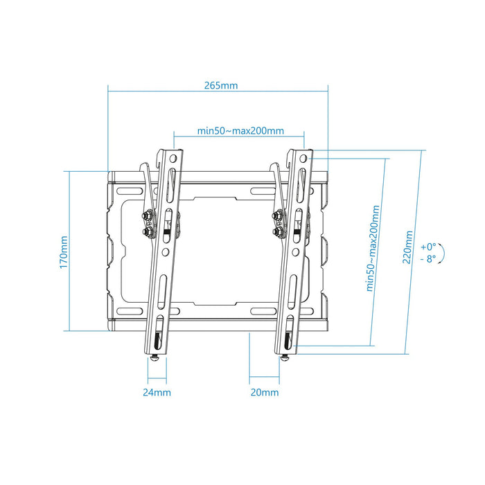 EAN 8433281011939 - TooQ LP1044T-B soporte para TV 109,2 cm (43") Negro imagen 3