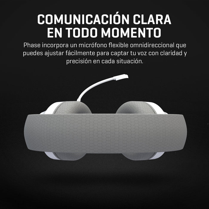 Auriculares Gaming Inalámbricos Con Micrófono Krom Phase Bluetooth Jack 3.5 Usb 2.0 Blancos