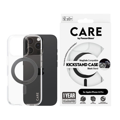 EAN 5715685003837 - PanzerGlass CARE™ by ® Case Transparent w. Black Kickstand & MagSafe iPhone 16 Pro funda para teléfono mó imagen 2