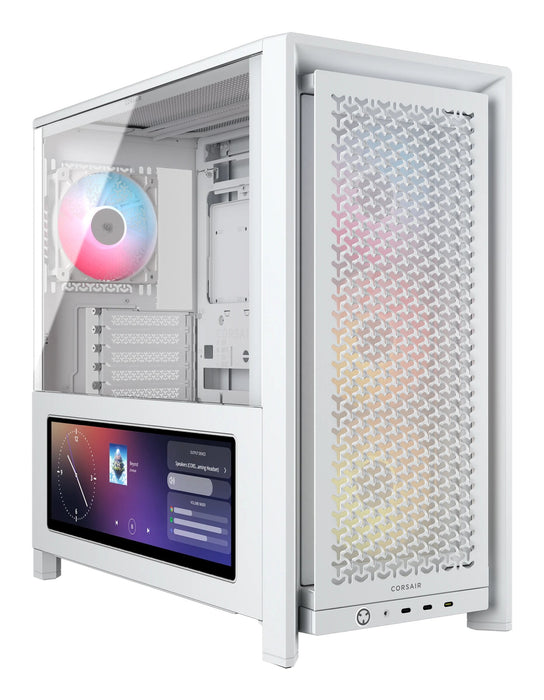 Caja Pc Corsair Geh Midi Frame 4000d Lcd Rs Argb Mid-Tower, Blanco