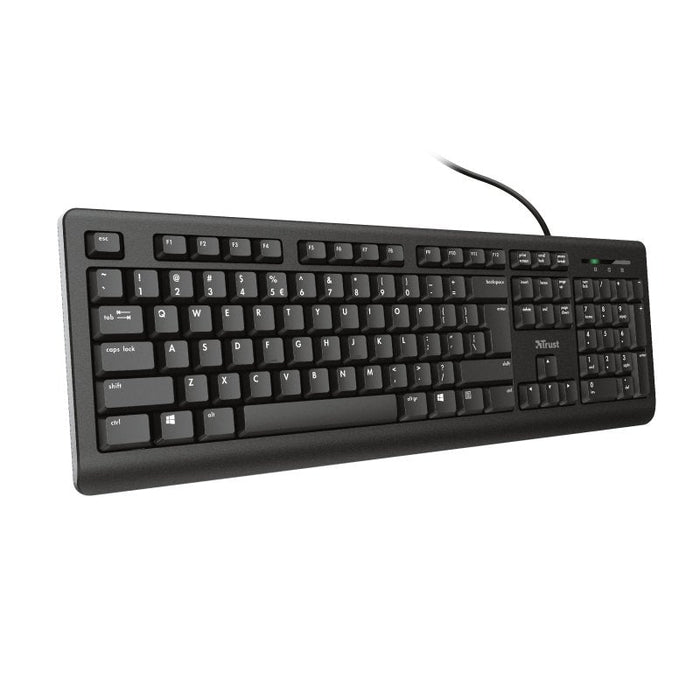 Trust Primo Teclado, Distribución Alemana Qwertz, Resistente A Líquidos, Leiser Tastenanschlag