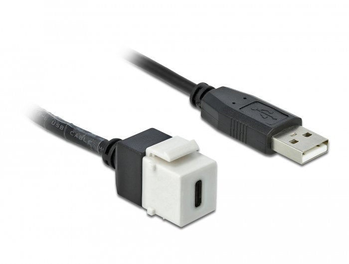 Delock 86382 Módulo Keystone Usb 2.0 C Hembra > Usb 2.0 A Macho Con Cable
