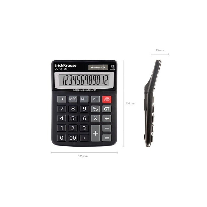 EAN 4041485503125 - ErichKrause DC-312N calculadora Escritorio Calculadora básica Negro imagen 4