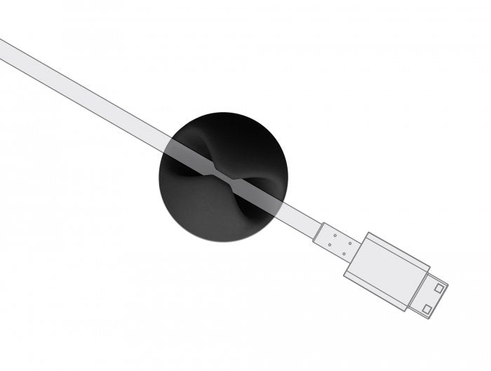 Delock Cablehalter Set Selbstklebend 6 Stück Schwarz