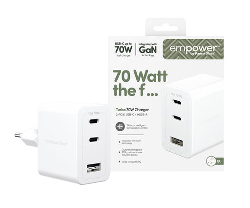 EAN 5715685027598 - PanzerGlass empower™ by ® Turbo 70W Multiple Charger incl. 2 x USB-C + USB-A | EU Plug | Silver White Sma imagen 2
