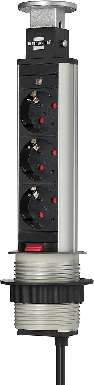 EAN 4007123632855 - Brennenstuhl 1396200003 base múltiple 2 m 3 salidas AC Aluminio, Negro imagen 1