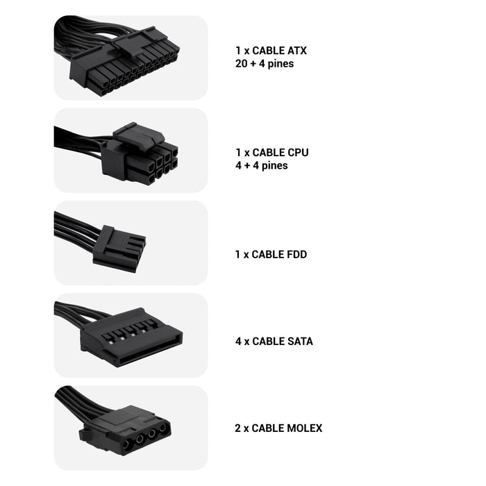 EAN 8436556148330 - CoolBox BASIC 500GR unidad de fuente de alimentación 20+4 pin ATX Negro imagen 2