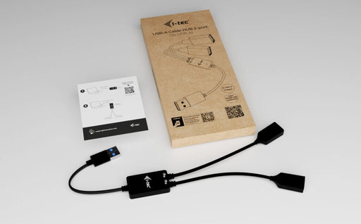 EAN 8595611707384 - i-tec USB-A Cable HUB 2 port (2x USB-A) cable USB USB 3.2 Gen 1 (3.1 Gen 1) 0,1 m USB A 2 x USB A Negro imagen 2