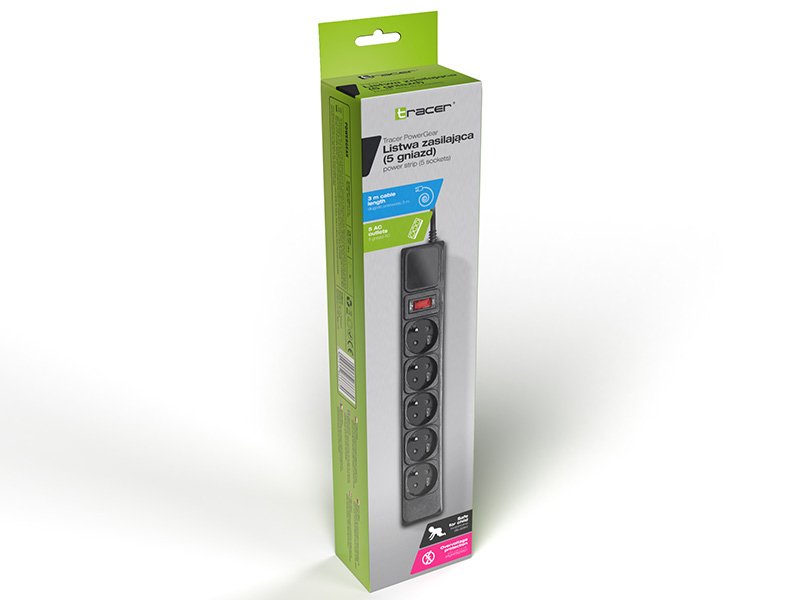 EAN 5907512866887 - Tracer PowerWatch Negro 5 salidas AC 3 m imagen 4