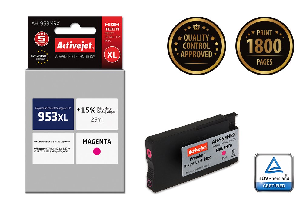 EAN 5901443107477 - Activejet AH-953MRX cartucho de tinta 1 pieza(s) Compatible Alto rendimiento (XL) Magenta imagen 2