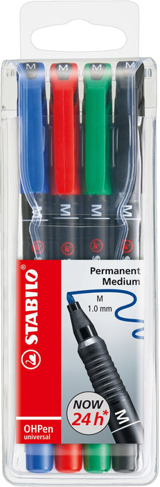 Stabilo - 4 Rotuladores Ohpen - Tinta Permanente - Punto Medio 1.0