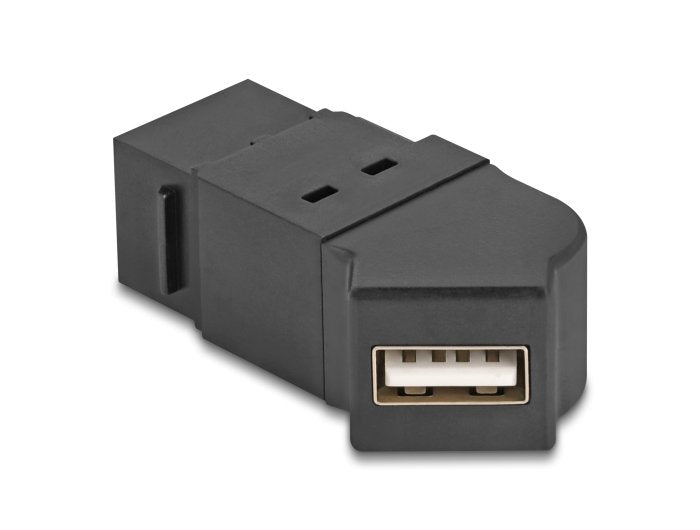 Delock Keystone Modul Usb 2.0 Typ-A Einbaubuchse Zu Typ-A Buchse 45° Gewinkelt Schwarz