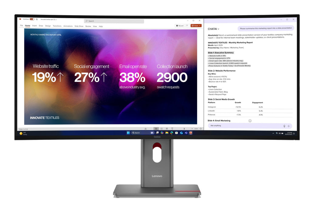 EAN 0199274964429 - Lenovo ThinkVision P40WD-40 pantalla para PC 100,8 cm (39.7") 5120 x 2160 Pixeles LCD Negro imagen 1