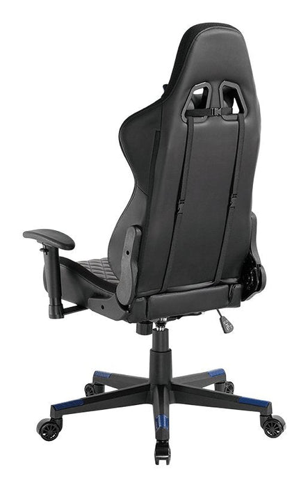 Gaming Chair, W Lumbar Support, Rgb Lights, Negro Azul