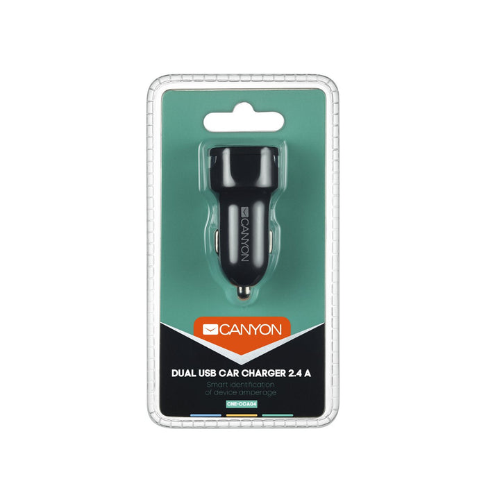 Canyon Cargador Para Coche 2port 2.4a,2xusb-A Negro