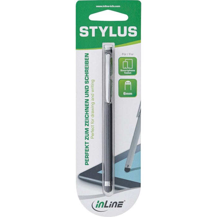 Inline Stylus Pen Para Pantallas Táctiles Como Smartphone + Tablet Negro