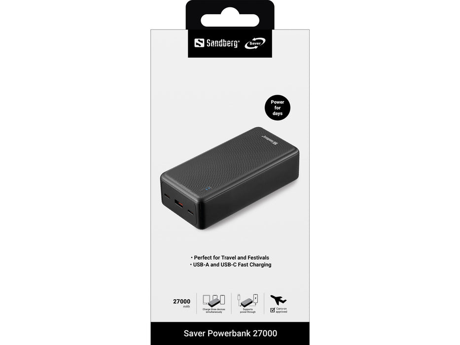 EAN 5705730320439 - Sandberg 320-43 batería externa Ión de litio 27000 mAh Negro imagen 4