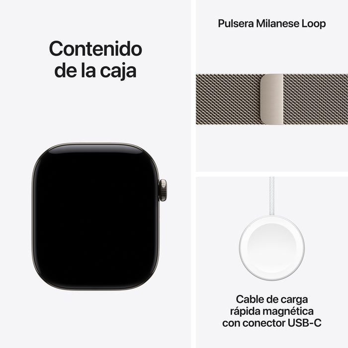 Apple Watch Series 12 Gps + Cellular 46mm Natural Titanium Case With Natural Milanese Loop - M/L