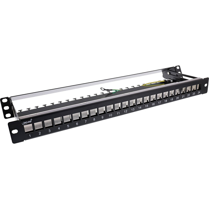 Patch Panel En Blanco Inline Con Extraíble 19" 24 Puertos 1u Negro Ral9005