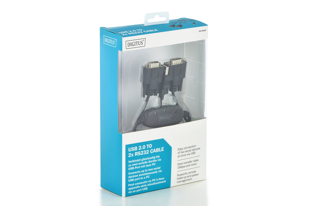 EAN 4016032308522 - Digitus DA-70158 cable de serie Negro 1,5 m USB tipo A DB-9 imagen 2