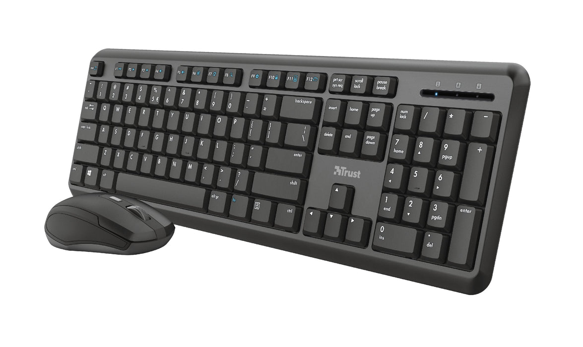 Trust Tkm-350 Tastatur Und Raton Set, Cablelos, Deutsches Qwertz-Layout, Flüssigkeitsgeschützt