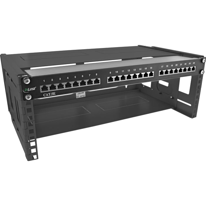 Inline® 19" Foldable Rack, 4u, 24-40cm Depth, With Cover, Negro