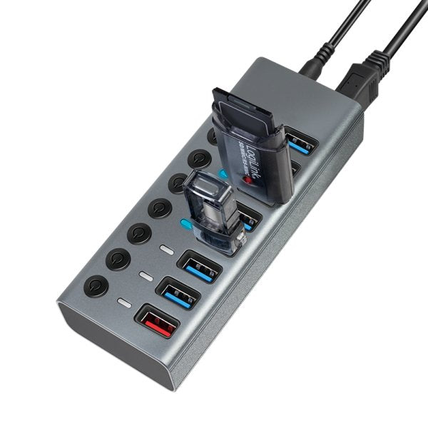 EAN 4052792065510 - LogiLink UA0387 hub de interfaz USB 3.2 Gen 1 (3.1 Gen 1) Type-B 5000 Mbit/s Gris imagen 7