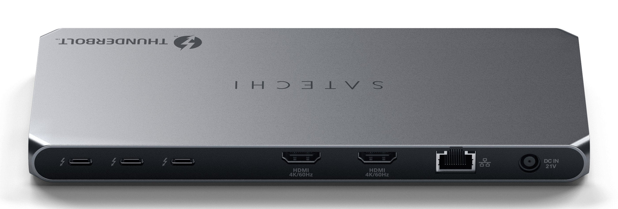 Satechi Thunderbolt 4  3.5mm Audio  Czytnik Kart  2x Usb-A 3.2  2x Hdmi 2.0 Displaylink  1x Ethernet  3x Tb4 Downstream  Dc/21v - Zasilacz 180w  96w Tb4 Passthrough
