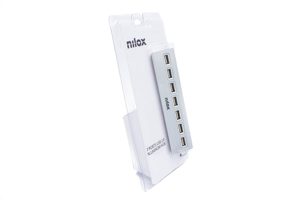 EAN 8436556148460 - Nilox NXHU7ALU2 hub de interfaz 480 Mbit/s Gris imagen 9
