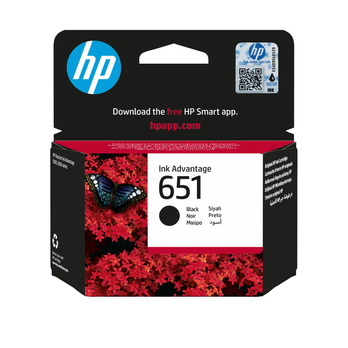 EAN 0889296160816 - HP 651 Black Original Ink Advantage Cartridge cartucho de tinta 1 pieza(s) Rendimiento estándar Negro imagen 1