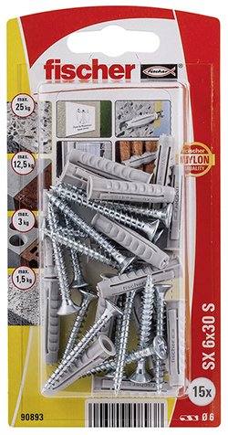 EAN 4006209908938 - Fischer 90893 clavija 15 pieza(s) Metal, Plástico Alrededor imagen 1