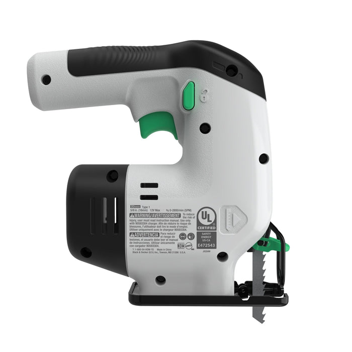 Sierra De Calar Inalámbrica Black+Decker Reviva, 12 Voltios Blanco/Negro, Batería Integrada 1,5 Ah Revj12c-Qw