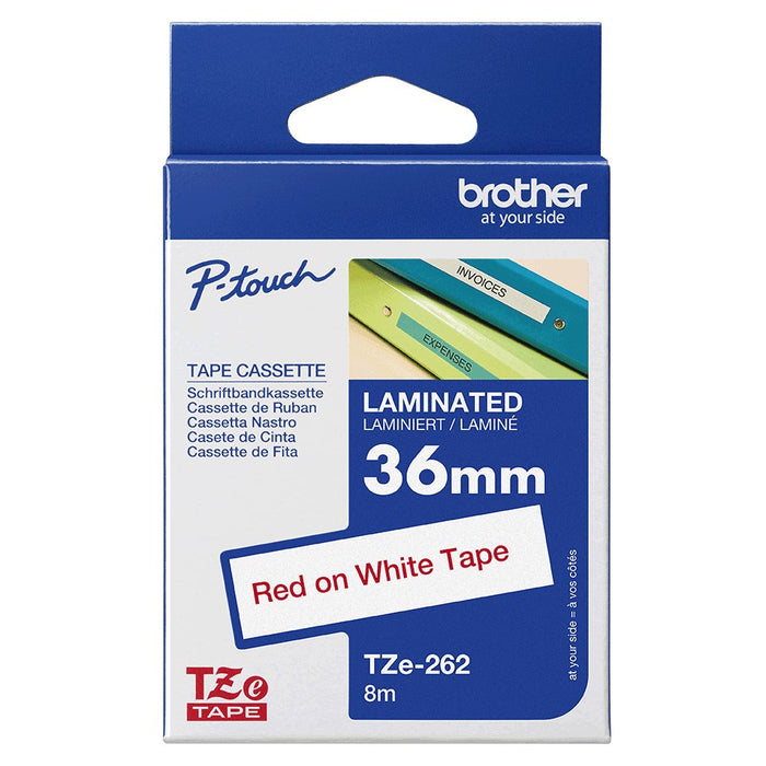 EAN 4977766685573 - Brother TZE-262 cinta para impresora de etiquetas Rojo sobre blanco imagen 5