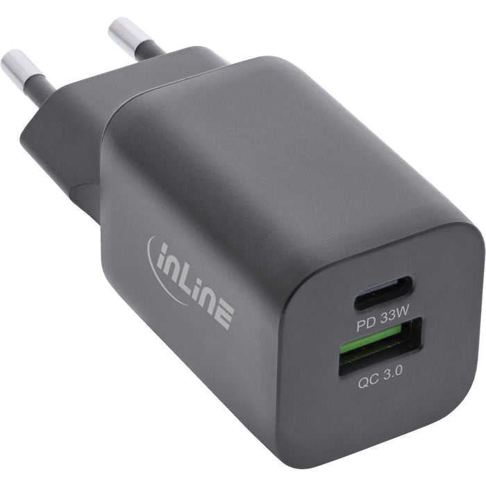 Cargador Usb Inline Usb-A + Usb Tipo C, 33 W, Suministro De Energía + Carga Rápida