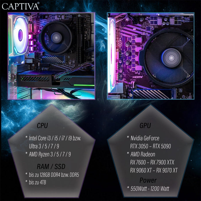 EAN 4046373929629 - CAPTIVA 92962 PCs/estación de trabajo AMD Ryzen™ 5 5500 16 GB DDR4-SDRAM 500 GB SSD NVIDIA GeForce RTX 50 imagen 3