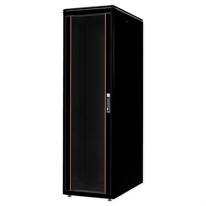 Roline 19-Zoll Netzwerkschrank Pro 47 He, 600x1000 Bxt Glastr Schwarz